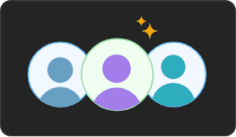 The animation with generic placeholder avatars in place of the artwork