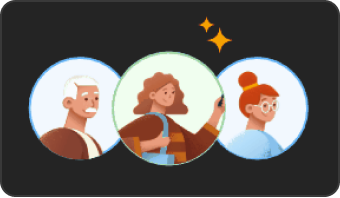 The same animation with the final illustrated characters swapped in